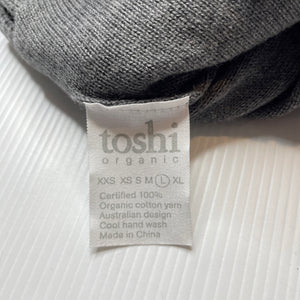 unisex Toshi, grey organic cotton knit hat/beanie, Sz: L, circum: 56cm, NEW, size 7-10,  