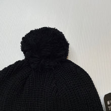 Load image into Gallery viewer, Girls Minti, black cotton knitted hat/beanie, Sz: M-L, NEW, size 7-10,  