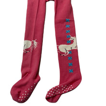 Load image into Gallery viewer, Girls LITTLE WINGS, pink stretchy tights/stockings, unicorns, NEW, size 0,  