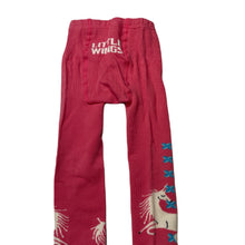 Load image into Gallery viewer, Girls LITTLE WINGS, pink stretchy tights/stockings, unicorns, NEW, size 0,  