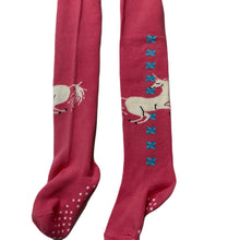 Load image into Gallery viewer, Girls LITTLE WINGS, pink stretchy tights/stockings, unicorns, NEW, size 0000-000,  