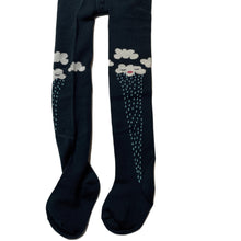 Load image into Gallery viewer, Girls PAPER WINGS, stretchy tights/stockings, happy storm clouds, NEW, size 4-5,  
