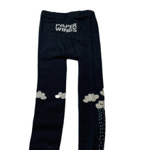 Load image into Gallery viewer, Girls PAPER WINGS, stretchy tights/stockings, happy storm clouds, NEW, size 4-5,  