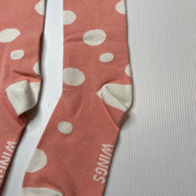 Load image into Gallery viewer, Girls PAPER WINGS, pink &amp; white spot knee high socks, NEW, size 12-14,  