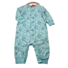 Load image into Gallery viewer, Boys LITTLE WINGS, organic cotton romper, saucers, NEW, size 6 months,  