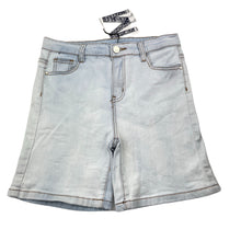 Load image into Gallery viewer, Boys Minti, bleach blue stretch denim shorts, adjustable, NEW, size 14,  