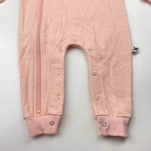 Load image into Gallery viewer, Girls Minti, pink stretchy hooded zip romper, rabbit, EUC, size 1,  
