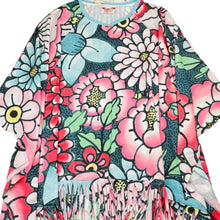 Load image into Gallery viewer, Girls PAPER WINGS, colourful floral lightweight organic cotton fringed poncho, NEW, size 14,  