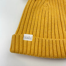 Load image into Gallery viewer, unisex Toshi, mustard organic knit cotton hat/beanie, Sz: L, circum: 56cm, NEW, size 7-10,  