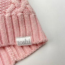 Load image into Gallery viewer, Girls Toshi, pink organic cotton knit hat/beanie, Sz: M, circum: 54cm, NEW, size 4-6,  