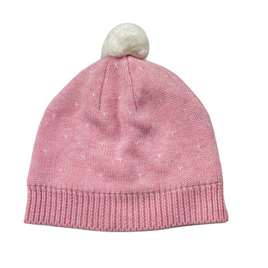 Girls Toshi, pink organic cotton knit hat/beanie, Sz: L, circum: 56cm, NEW, size 7-10,  