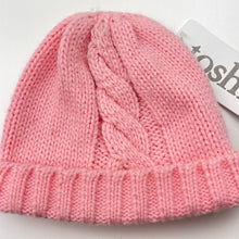 Load image into Gallery viewer, Girls Toshi, pink cable knit hat/beanie, Sz: S, circum: 52cm, NEW, size 1-2,  