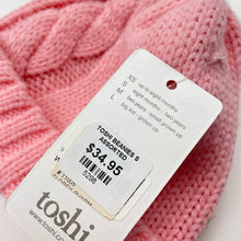 Load image into Gallery viewer, Girls Toshi, pink cable knit hat/beanie, Sz: S, circum: 52cm, NEW, size 1-2,  