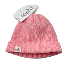 Load image into Gallery viewer, Girls Toshi, pink cable knit hat/beanie, Sz: S, circum: 52cm, NEW, size 1-2,  