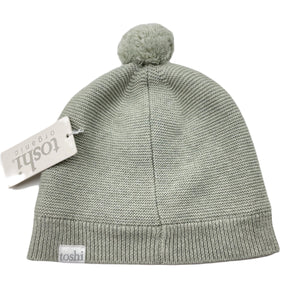unisex Toshi, green organic cotton knit hat/beanie, Sz: S, circum: 52cm, NEW, size 1-2,  
