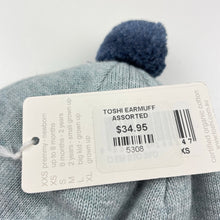 Load image into Gallery viewer, Boys Toshi, organic cotton knit earmuff hat, cars, Sz: XS, circum: 43cm, NEW, size 000-00,  