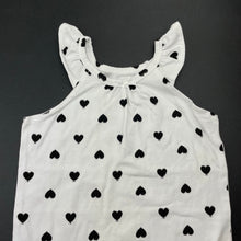 Load image into Gallery viewer, Girls stretchy, white &amp; black singletsuit / romper, EUC, size 12 months,  