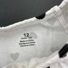 Load image into Gallery viewer, Girls stretchy, white &amp; black singletsuit / romper, EUC, size 12 months,  