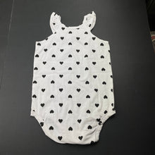Load image into Gallery viewer, Girls stretchy, white &amp; black singletsuit / romper, EUC, size 12 months,  