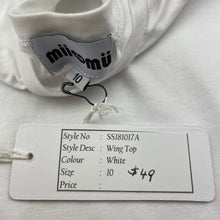Load image into Gallery viewer, Girls Mii Love Mu, white cotton t-shirt / top, tassles, NEW, size 10,  