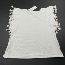 Load image into Gallery viewer, Girls Mii Love Mu, white cotton t-shirt / top, tassles, NEW, size 10,  