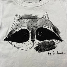 Load image into Gallery viewer, unisex Minti, white cotton t-shirt / top, racoon, NEW, size 00,  