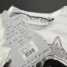 Load image into Gallery viewer, unisex Minti, white cotton t-shirt / top, racoon, NEW, size 00,  