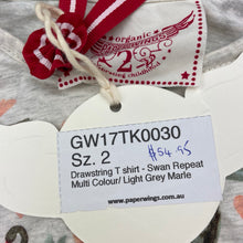 Load image into Gallery viewer, Girls PAPER WINGS, lightweight organic cotton long sleeve top, swans, NEW, size 2,  