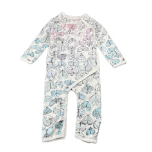 Load image into Gallery viewer, Girls LITTLE WINGS, organic cotton romper, moths, discolouration upper back, FUC, size 1-2,  