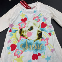Load image into Gallery viewer, Girls LITTLE WINGS, organic cotton romper dress, dog, NEW, size 6 months,  