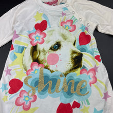 Load image into Gallery viewer, Girls LITTLE WINGS, organic cotton romper dress, dog, NEW, size 1-2,  