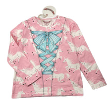 Load image into Gallery viewer, Girls PAPER WINGS, organic cotton blend long sleeve top, unicorns, NEW, size 7,  