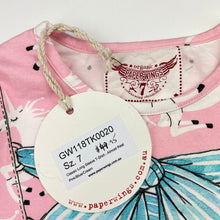 Load image into Gallery viewer, Girls PAPER WINGS, organic cotton blend long sleeve top, unicorns, NEW, size 7,  
