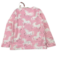 Load image into Gallery viewer, Girls PAPER WINGS, organic cotton blend long sleeve top, unicorns, NEW, size 7,  