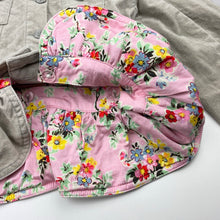 Load image into Gallery viewer, Girls PAPER WINGS, grey velvet jacket, detachable ruffle hem, light mark back right sleeve, FUC, size 5,  