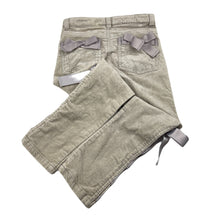 Load image into Gallery viewer, Girls PAPER WINGS, grey velvet stretch cotton pants, adjustable, Inside leg: 48cm, light marks right cuff , FUC, size 5,  