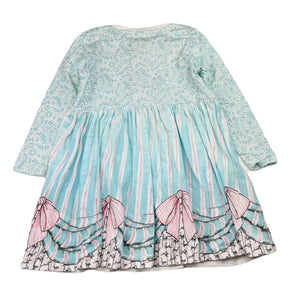 Girls PAPER WINGS, organic cotton long sleeve dress, light discolouration, FUC, size 3, L: 52cm