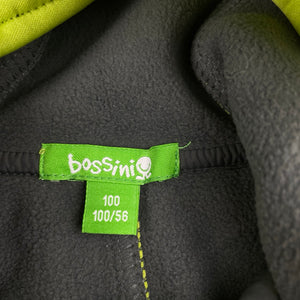 Boys Bossini, green fleece lined zip up jacket, EUC, size 3-4,  