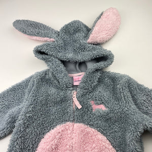 Girls Peter Alexander, hooded fleece all-in-one pyjamas, rabbit, GUC, size 3,  