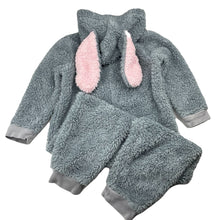 Load image into Gallery viewer, Girls Peter Alexander, hooded fleece all-in-one pyjamas, rabbit, GUC, size 3,  