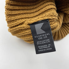 Load image into Gallery viewer, unisex KOORINGAL, mustard ribbed knit hat/beanie, NEW, size 10-14,  
