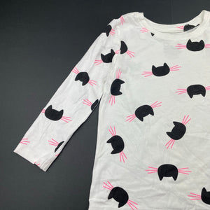 Girls Cotton On, lightweight cotton long sleeve top, cats, EUC, size 3,  