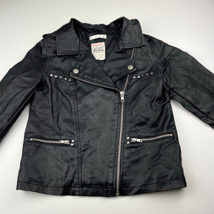Girls Target, black faux leather jacket, GUC, size 7,  