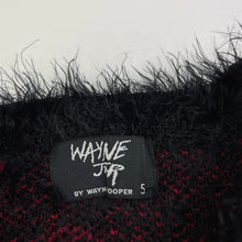 Load image into Gallery viewer, Girls Wayne Jnr, black fluffy sweater / jumper, lips, EUC, size 5,  