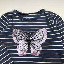 Load image into Gallery viewer, Girls H&amp;T, cotton long sleeve top, sequin butterfly, NEW, size 4,  
