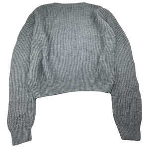 Girls Bardot Junior, grey knitted cotton sweater / jumper, GUC, size 16,  