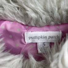 Load image into Gallery viewer, Girls Pumpkin Patch, grey faux fur jacket / coat, GUC, size 5,  