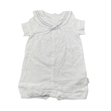 unisex Pumpkin Patch, lightweight cotton sailor romper, FUC, size 00,  