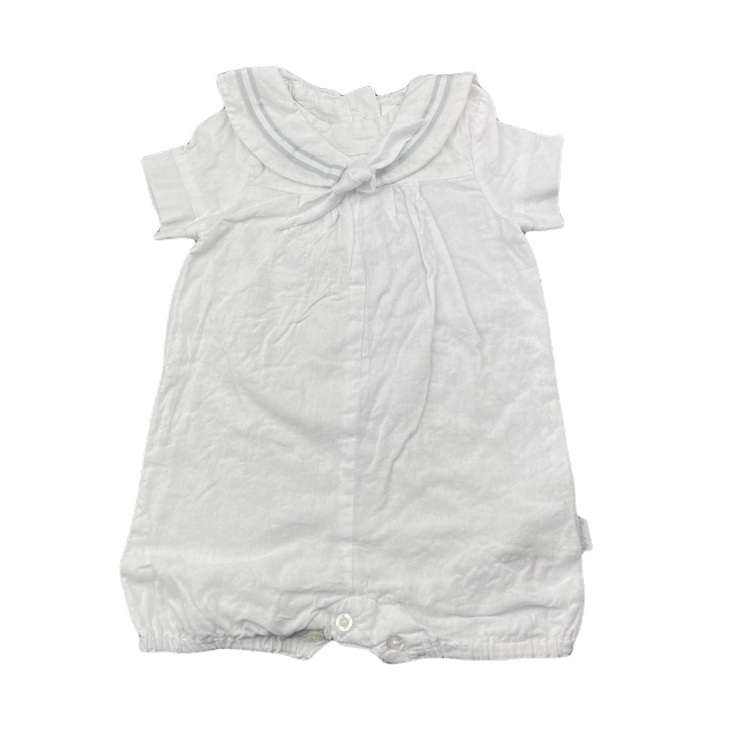 unisex Pumpkin Patch, lightweight cotton sailor romper, FUC, size 00,  