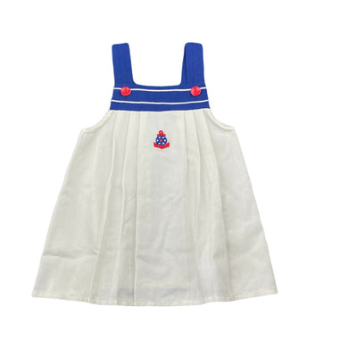 Girls Mothercare, vintage lightweight nautical dress, GUC, size 0-1, L: 40cm